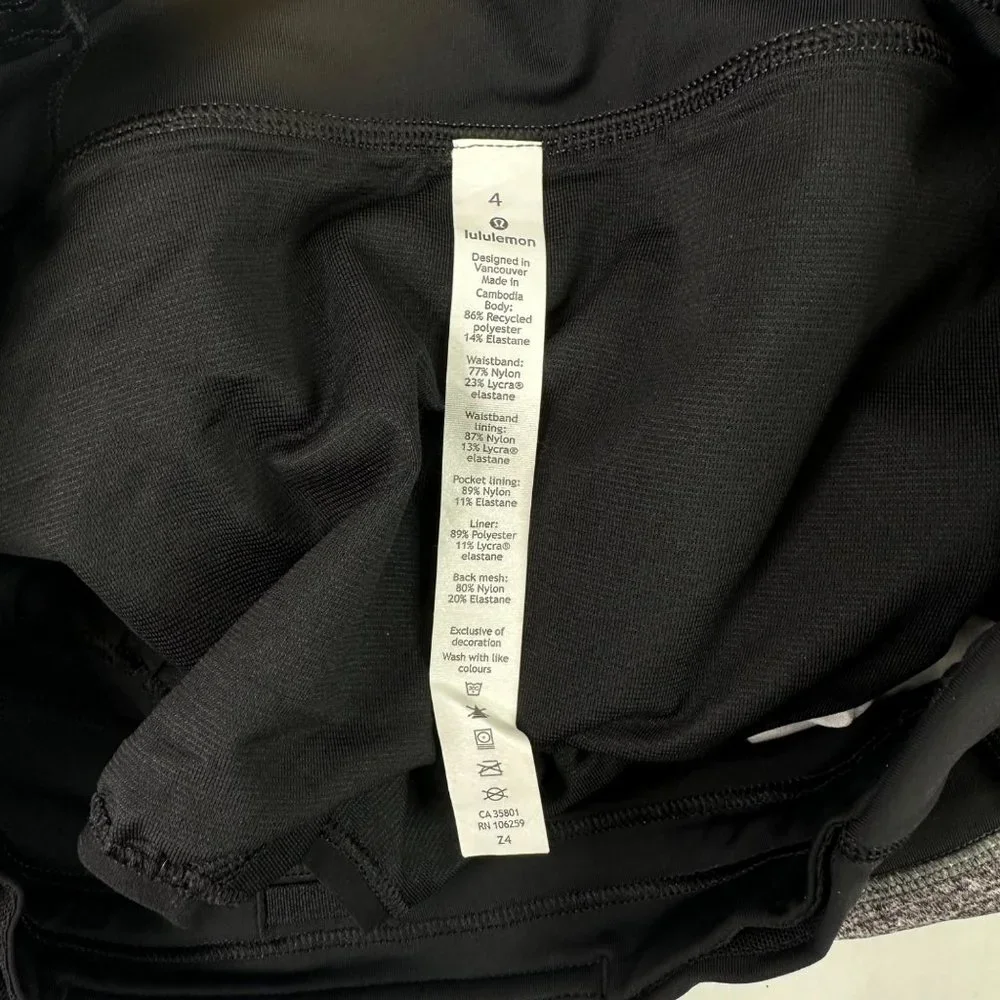 Lululemon Run Speed Up Shorts Womens 4 Heather Gray Black Liner Drawcord Workout - Picture 7 of 11